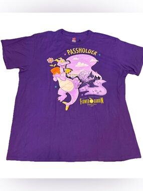 Vintage Disney 2015 F&G Fest Epcot Figment Sorcerer Mickey Pass holder Shirt 2XL
